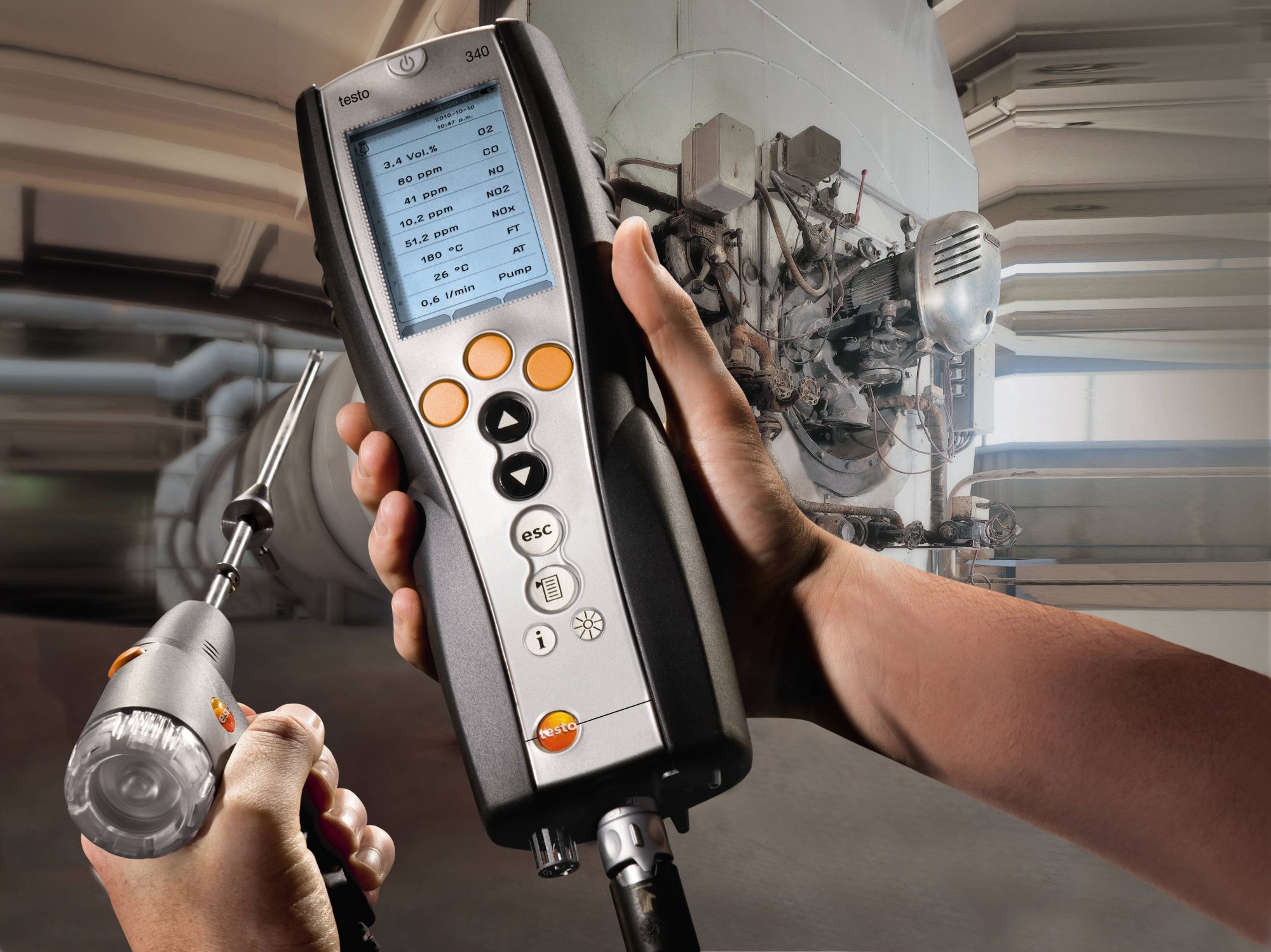 Flue gas analyzer for industry emission measurement Testo 340
